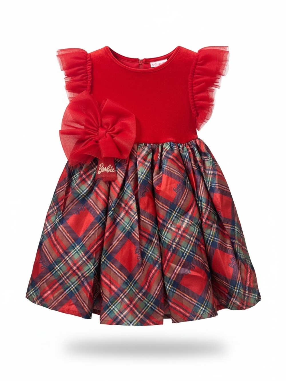 Barbie Iconic 2024 Holiday Plaid Christmas Dress Size 2T